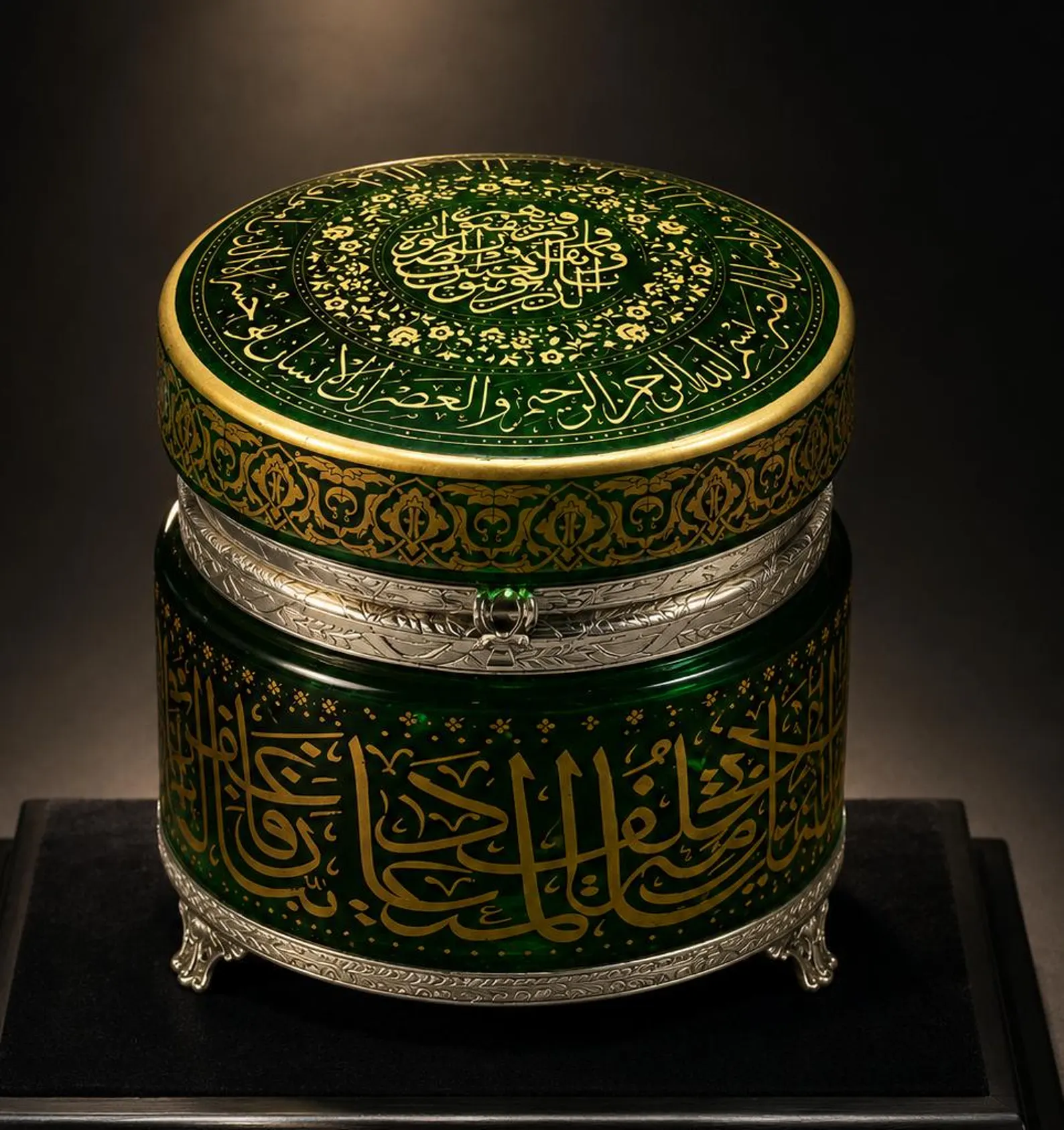 Islamic ottoman hand painted glass box 